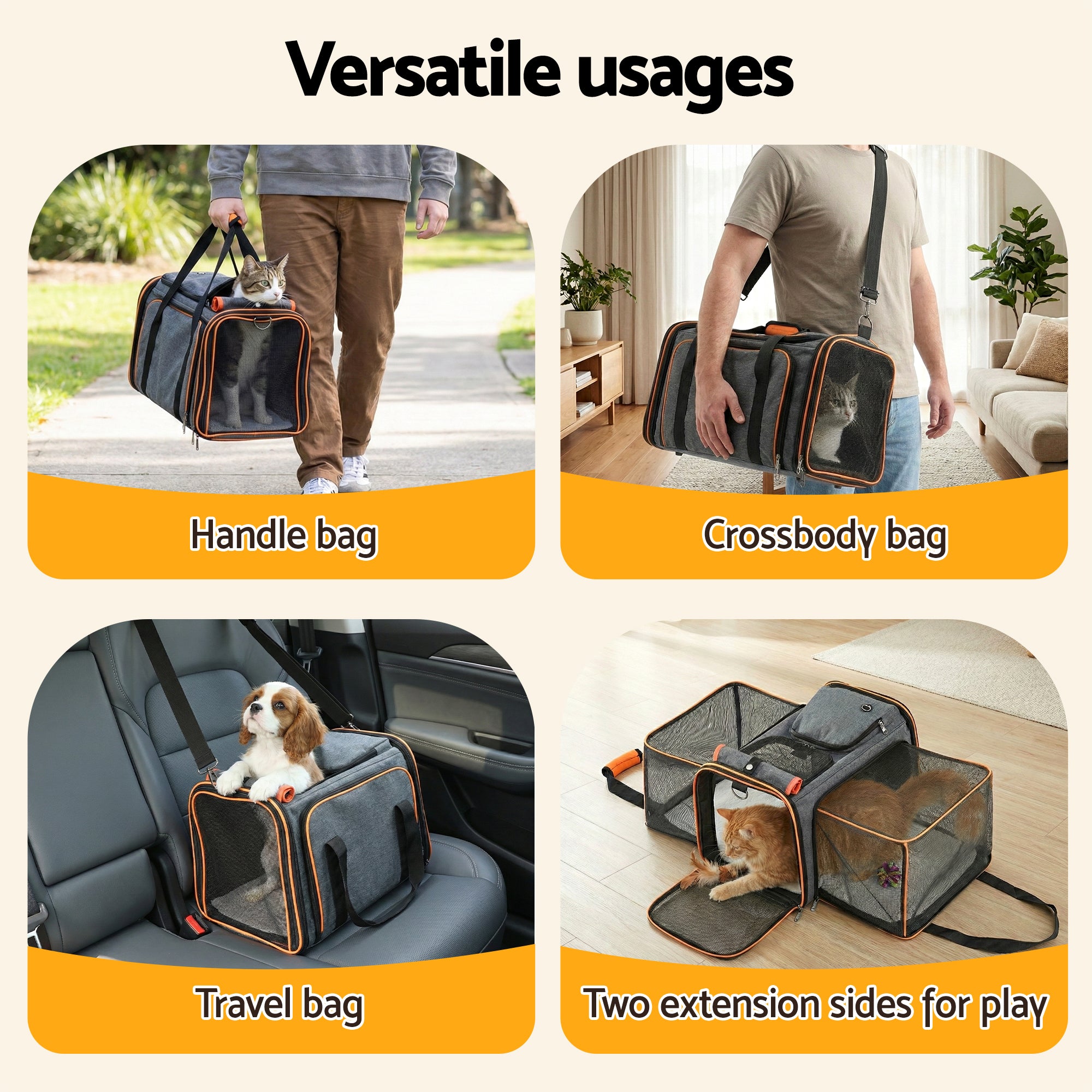 PawfectTravel Expandable Airline-Approved Pet Carrier Bag