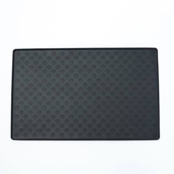 Black textured mat on a white background