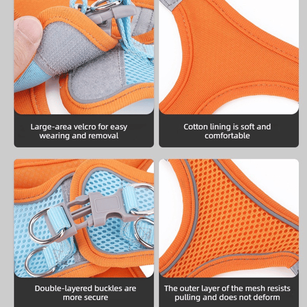 PawfectSummer Escape-Proof Reflective Mesh Vest & Lead Set