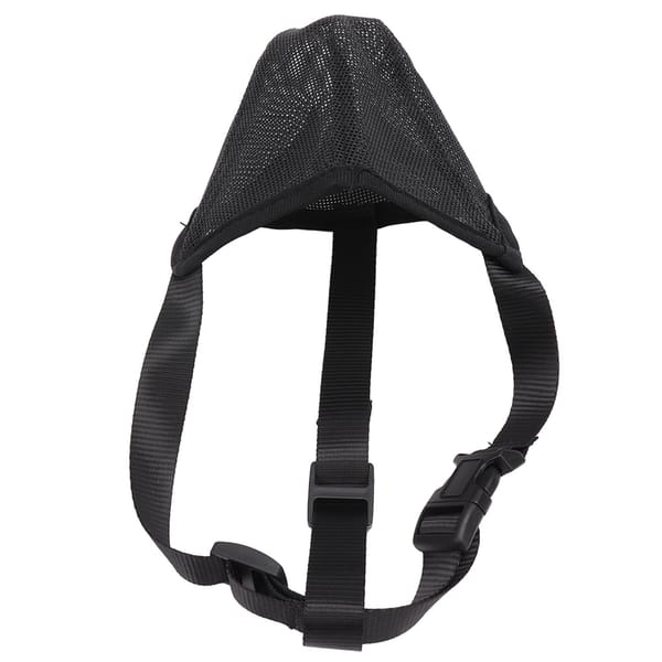 Black dog muzzle with mesh design on a white background
