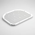 Rectangular white cat litter mat  on a white background