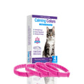 Cat calming collar packaging with a cat illustration on a white background