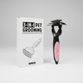 3-in-1 pet grooming tool with packaging on a white background