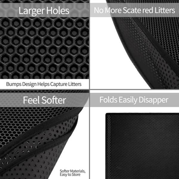 PawsClean 2-PCS Honeycomb Cat Litter Mat Set (40x50cm)