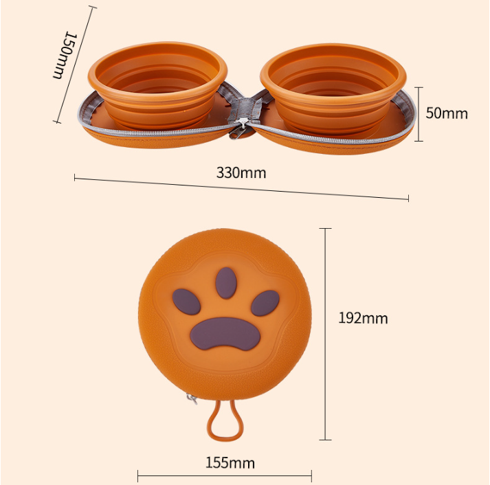 PawfectFeeder Collapsible Double Travel Bowls