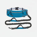 Blue Shock-Absorbing Running & Dog Walking Belt – Integrated Waist Pack with Retractable Traction Rope and Ergonomic Support